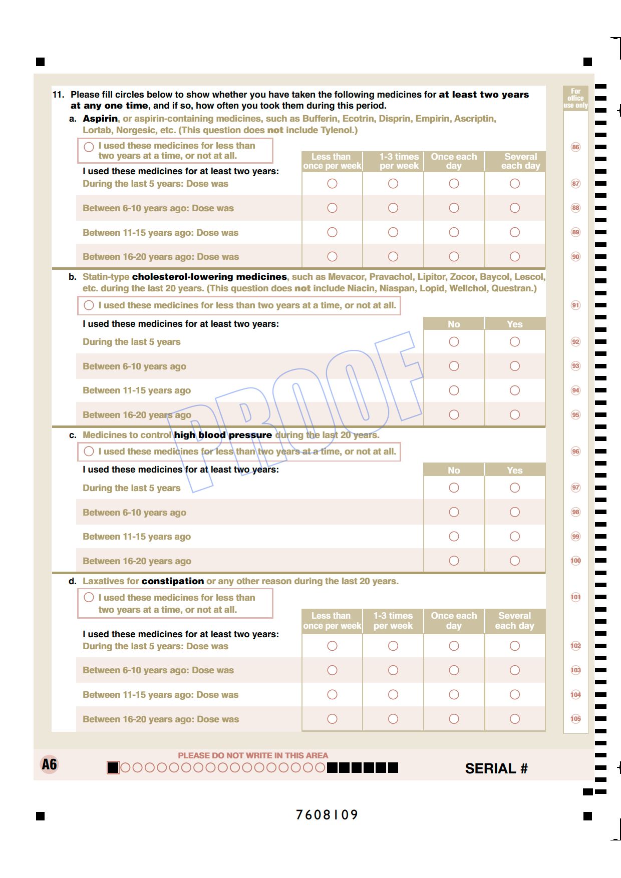 Baseline Questionnaire - Version 1 - Page A6