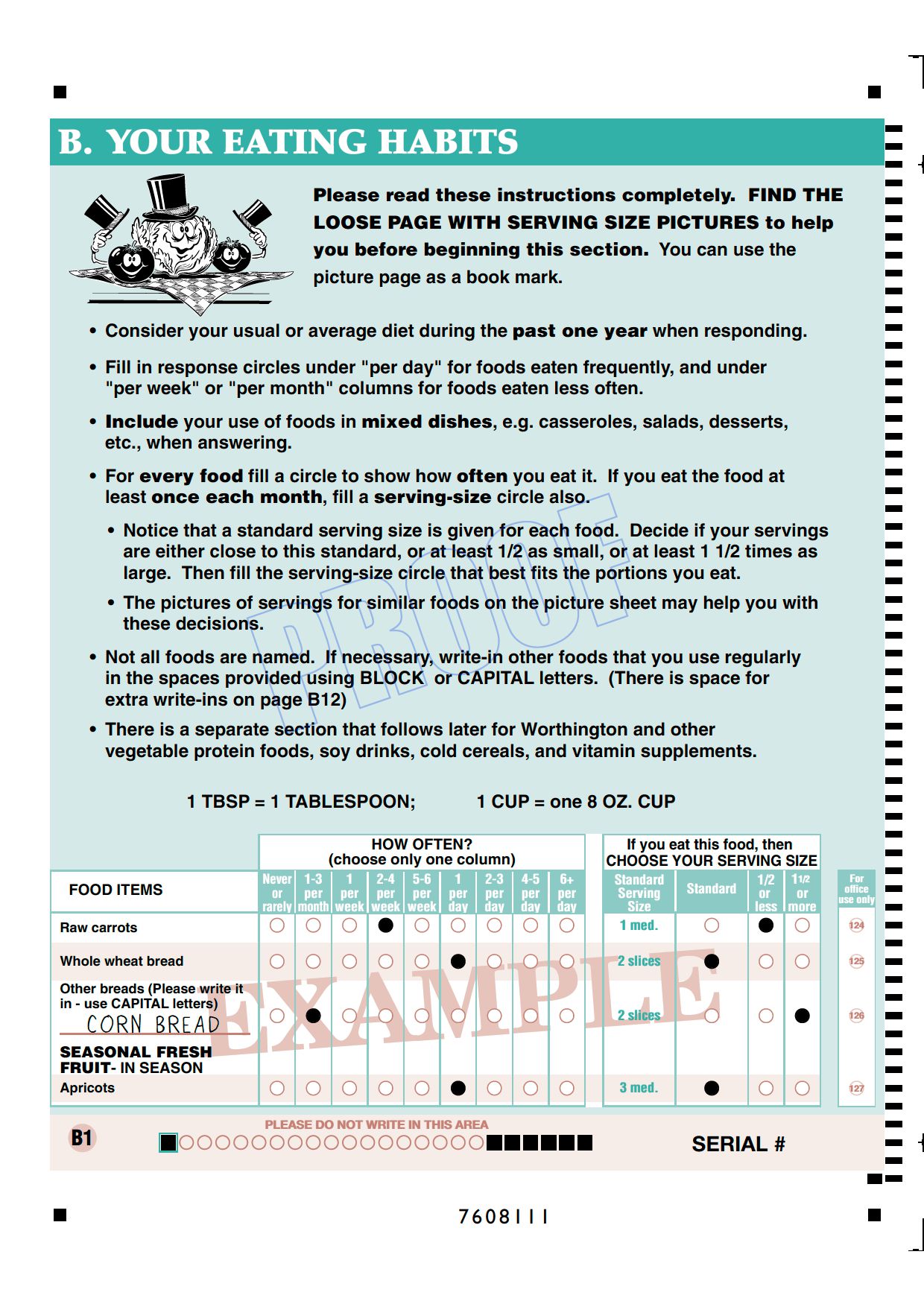 Baseline Questionnaire - Version 1 - Page B1