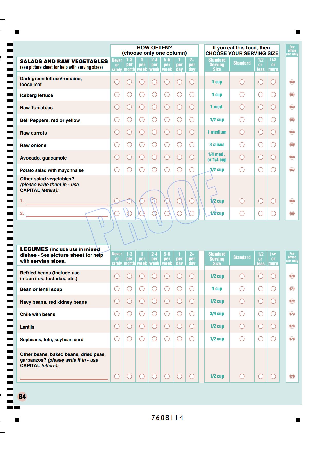 Baseline Questionnaire - Version 1 - Page B4