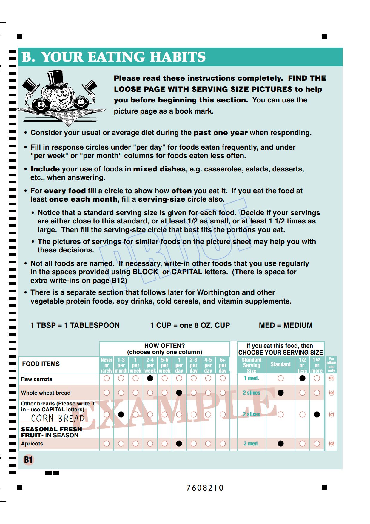 Baseline Questionnaire - Version 2 - Page B1