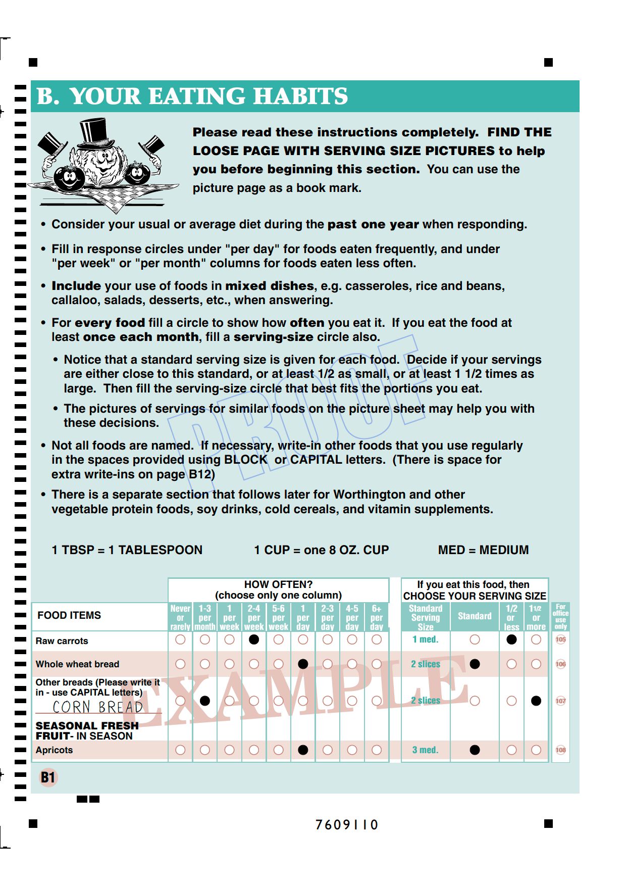 Baseline Questionnaire - Version 3 - Page B1